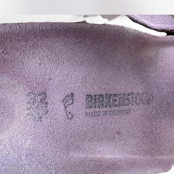 Birkenstock Sandals Glittery Silver and Purple Flip-flops Girls Size 32 (1-1.5) - Picture 2 of 8